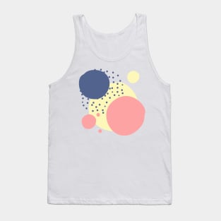 Art circles and dots pattern - yellow, pink and dark blue Tank Top